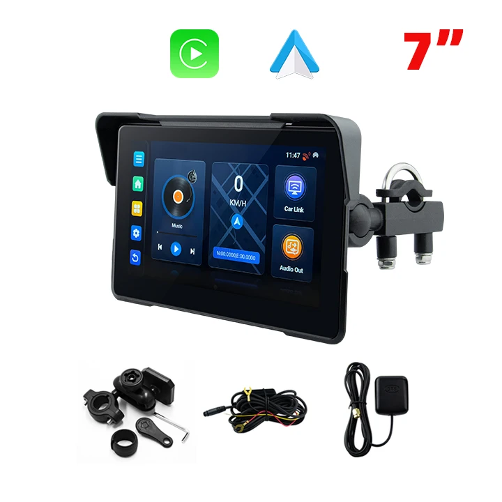 EKIY バイク用CarPlayナビ GPS 7インチ Android 13.0 2+32GB